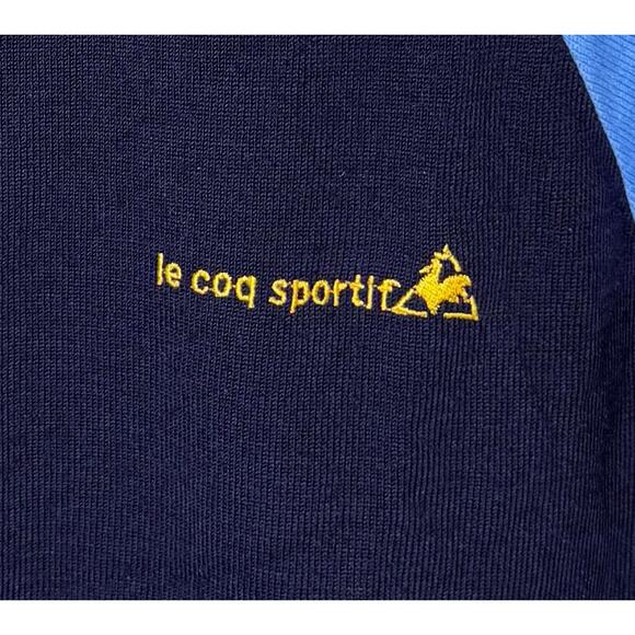 VTG Le Coq Sportif Colorblock Crewneck Sweater Made in UK 40” US M Retro Stripe - Picture 2 of 7